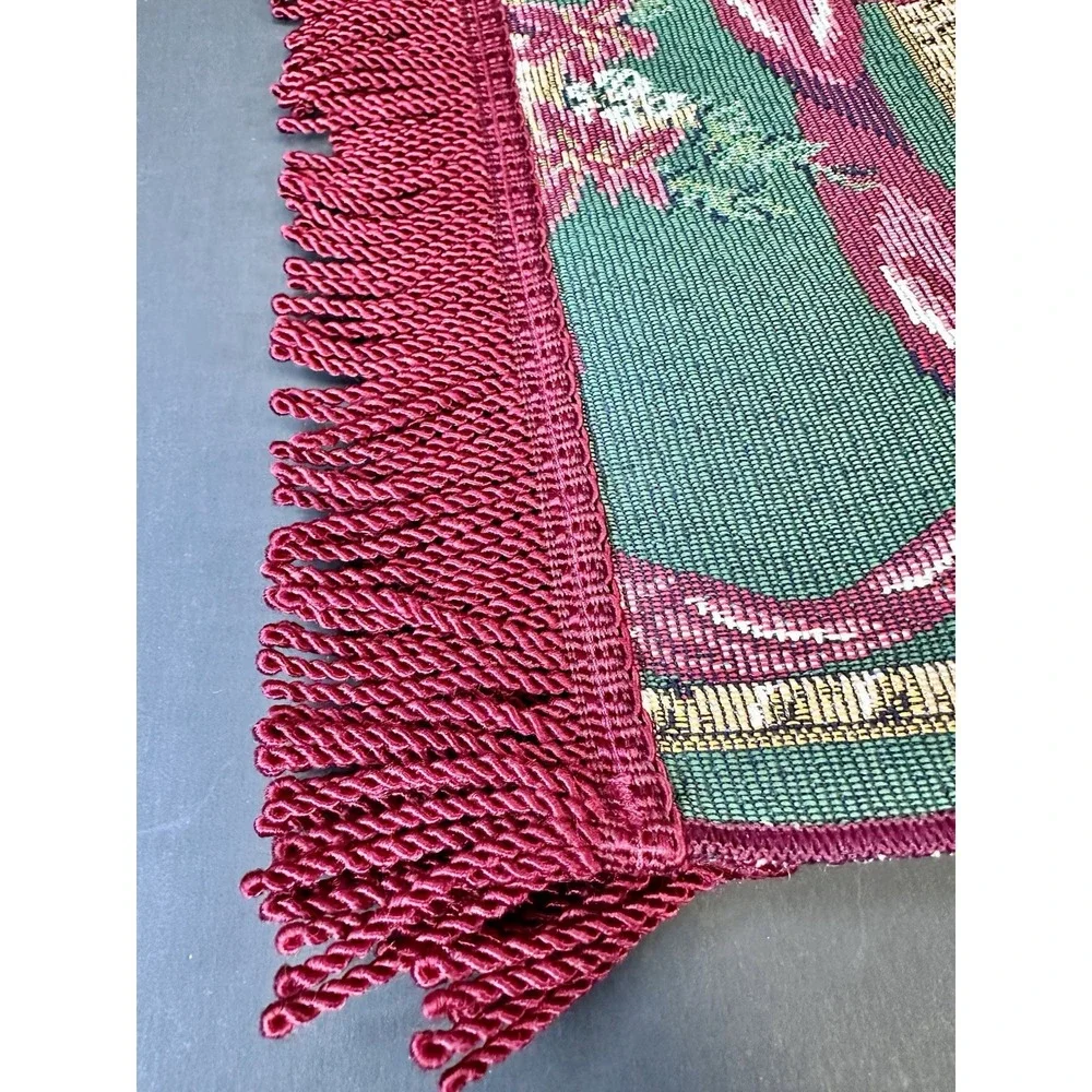 NWOT Christmas Tapestry Table Runner Peace Joy Noel Cheer 6'x 13.25